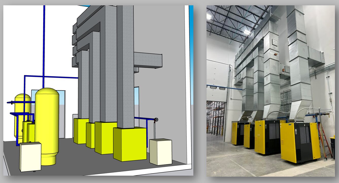 3D design model of a fabricated equipment skid